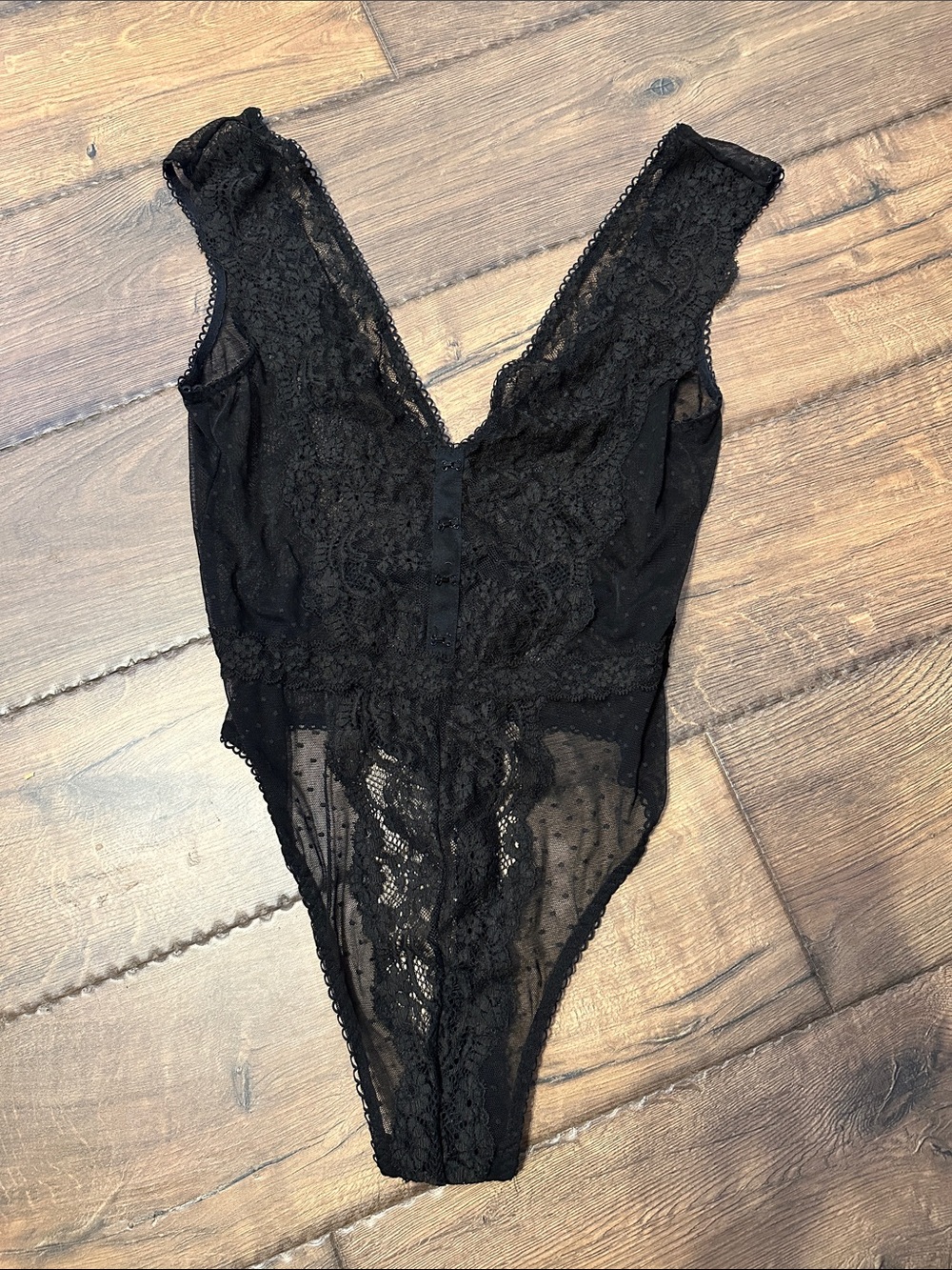 Victoria's Secret Black Lace Bodysuit Teddy